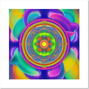 Colorful abstract  prayer wheel Posters and Art